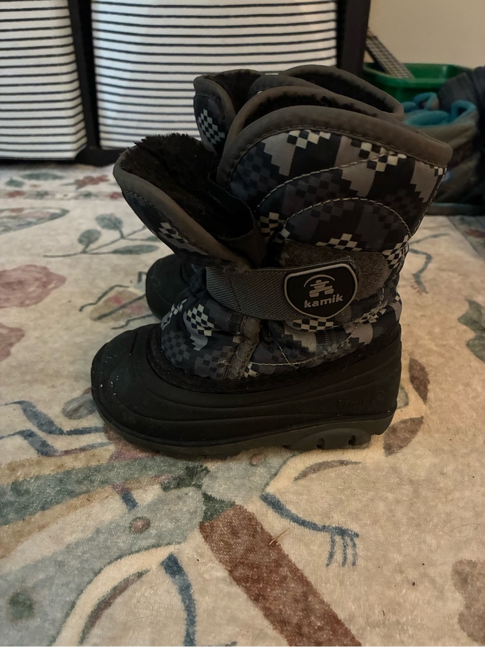 Kamik Black and Gray Kids Snow Boots